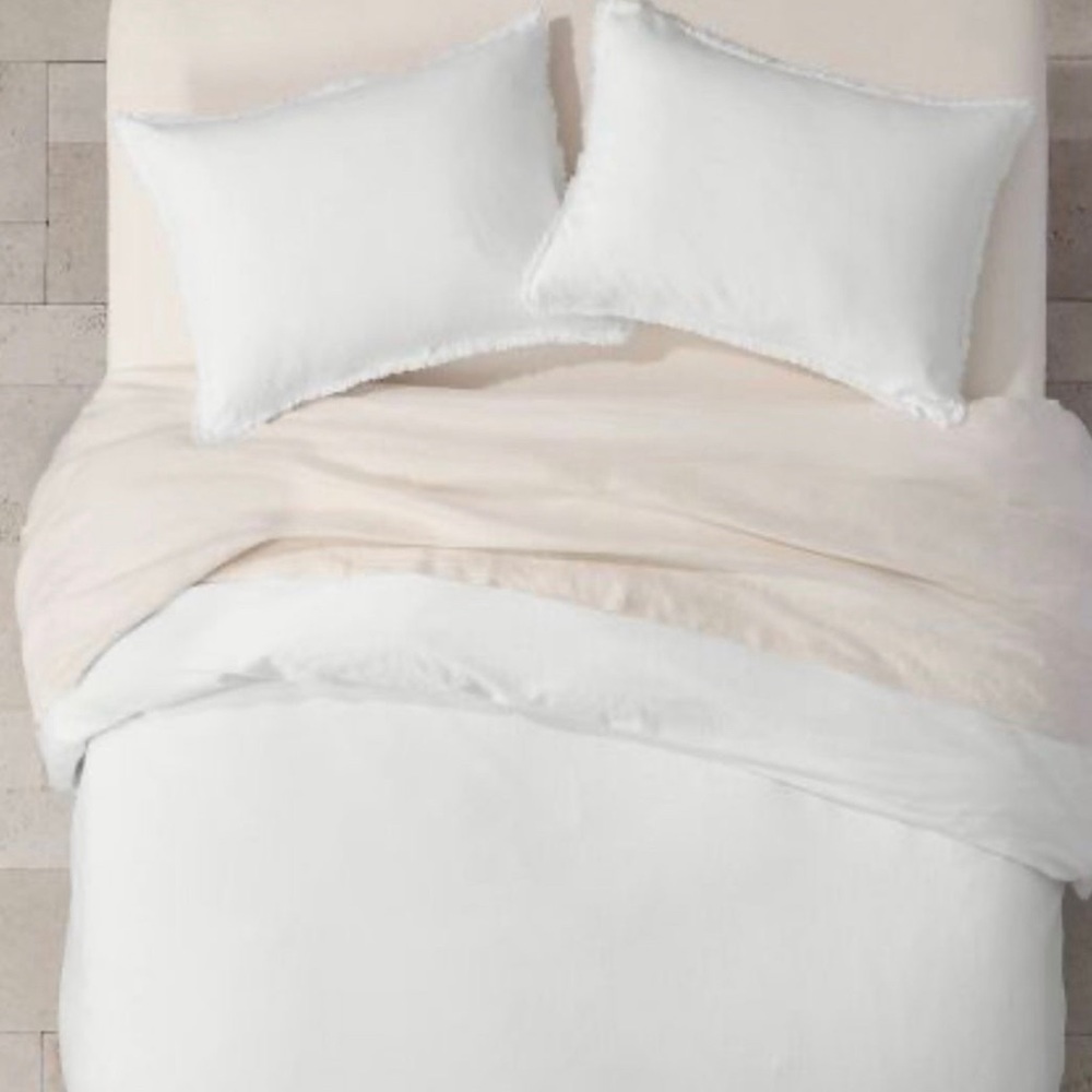 Heavyweight Linen Blend Duvet Cover Set - Casaluna Full/Queen - White - … - Picture 3 of 10